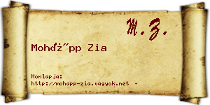 Mohápp Zia névjegykártya